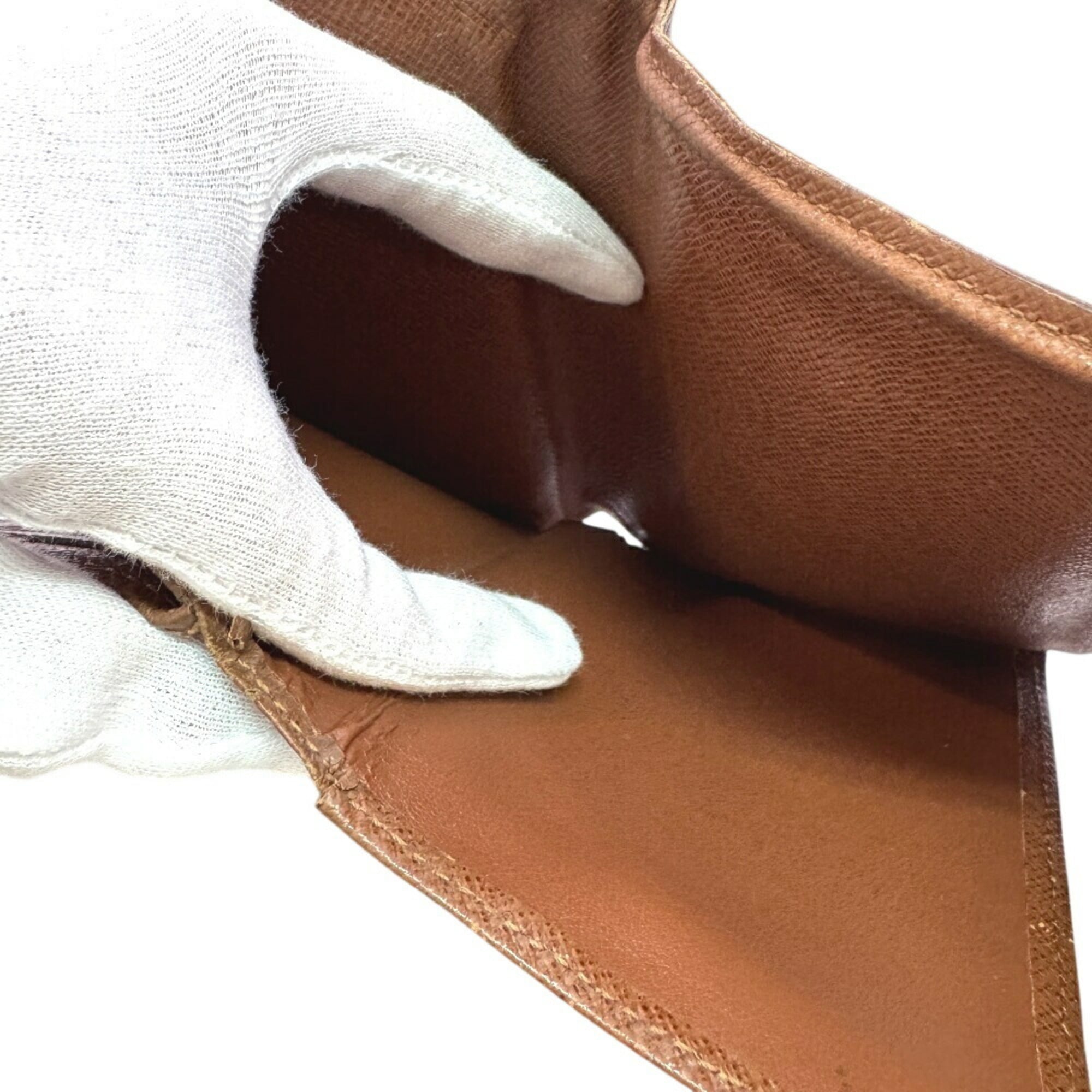 Louis Vuitton Brown Leather Wallet (Tri-Fold)
