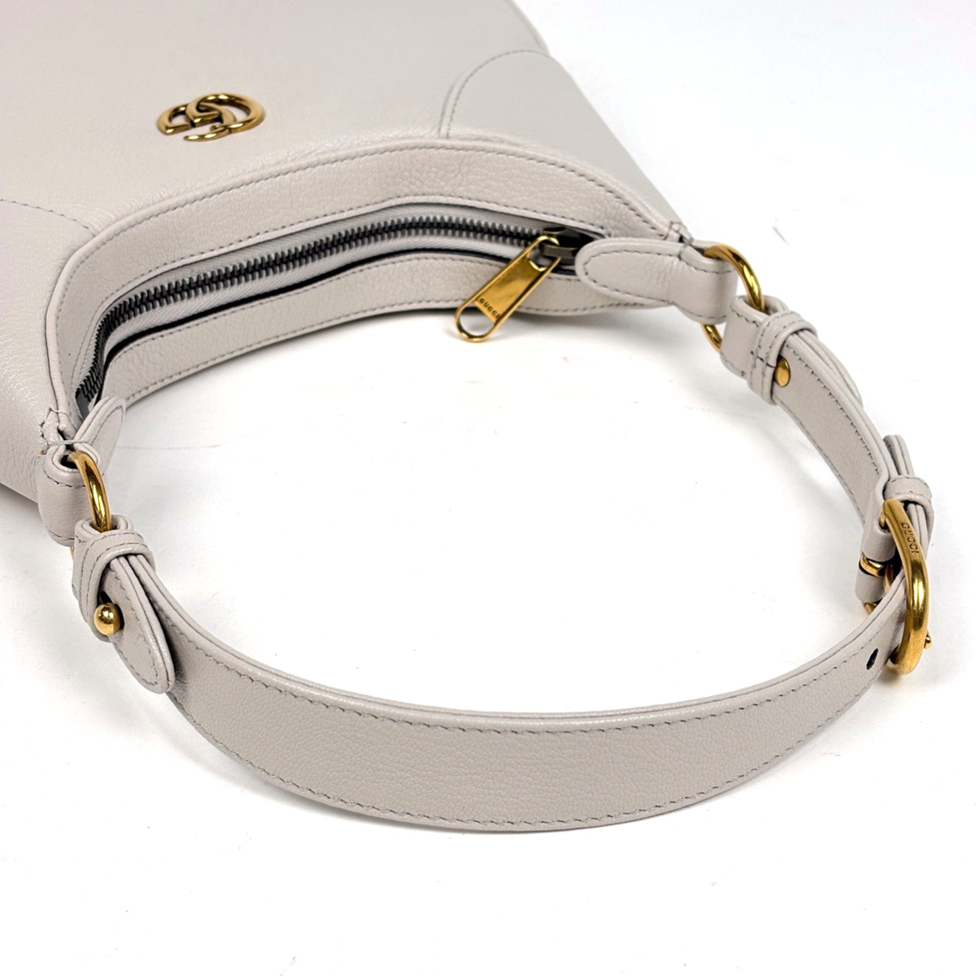 Gucci Ivory Leather Handbag Shoulder Bag (Pre-Owned)