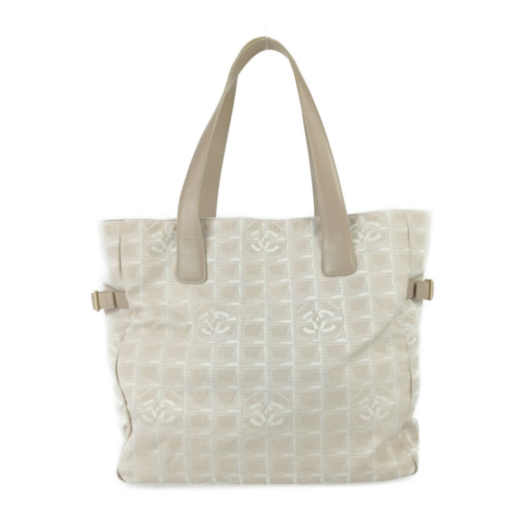Chanel Beige Canvas Handbag Shoulder Bag Tote Bag