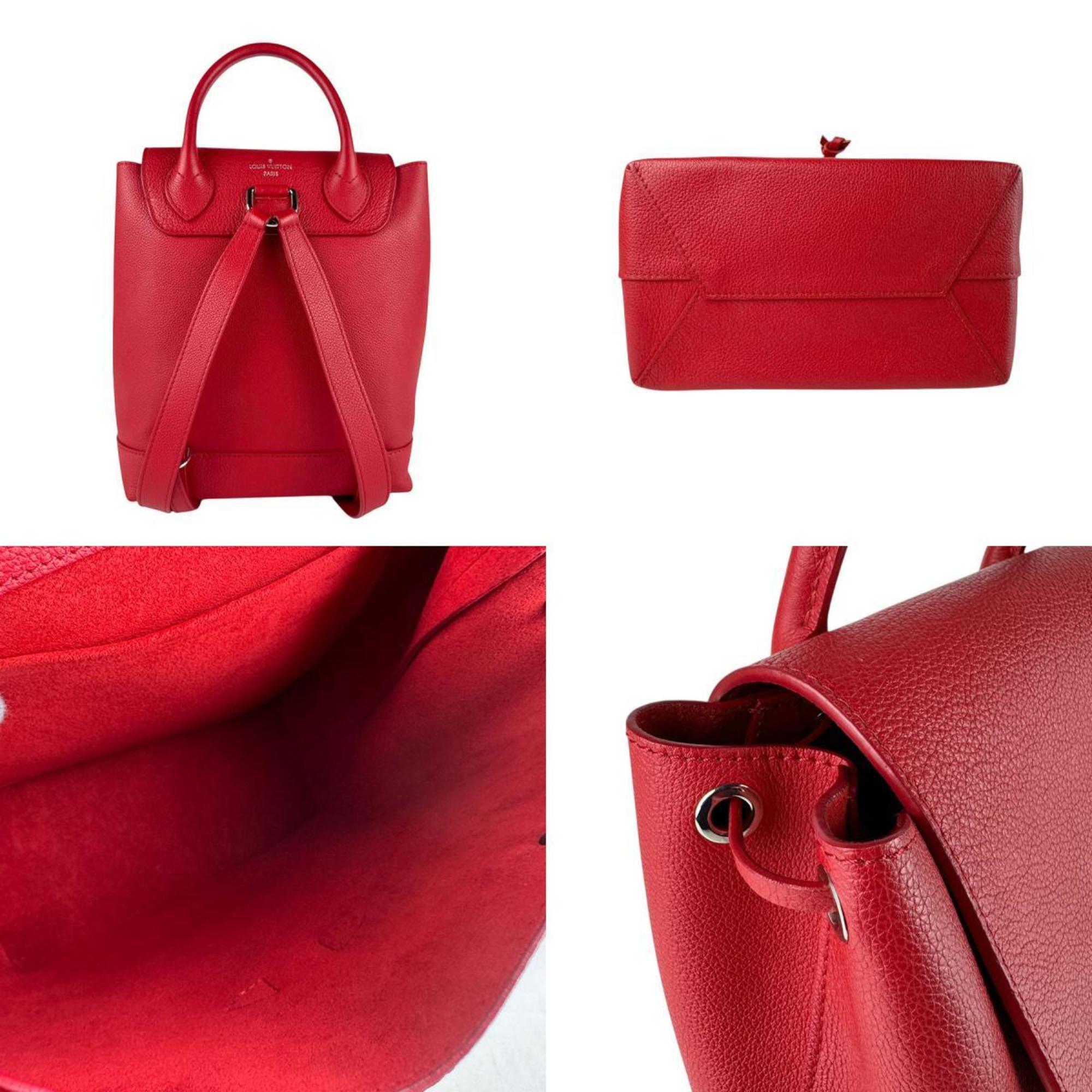 Louis Vuitton Red Color Leather Backpack