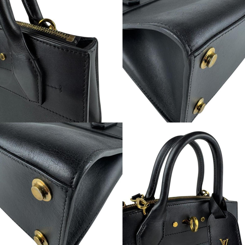 Louis Vuitton Noir Leather Handbag Shoulder Bag