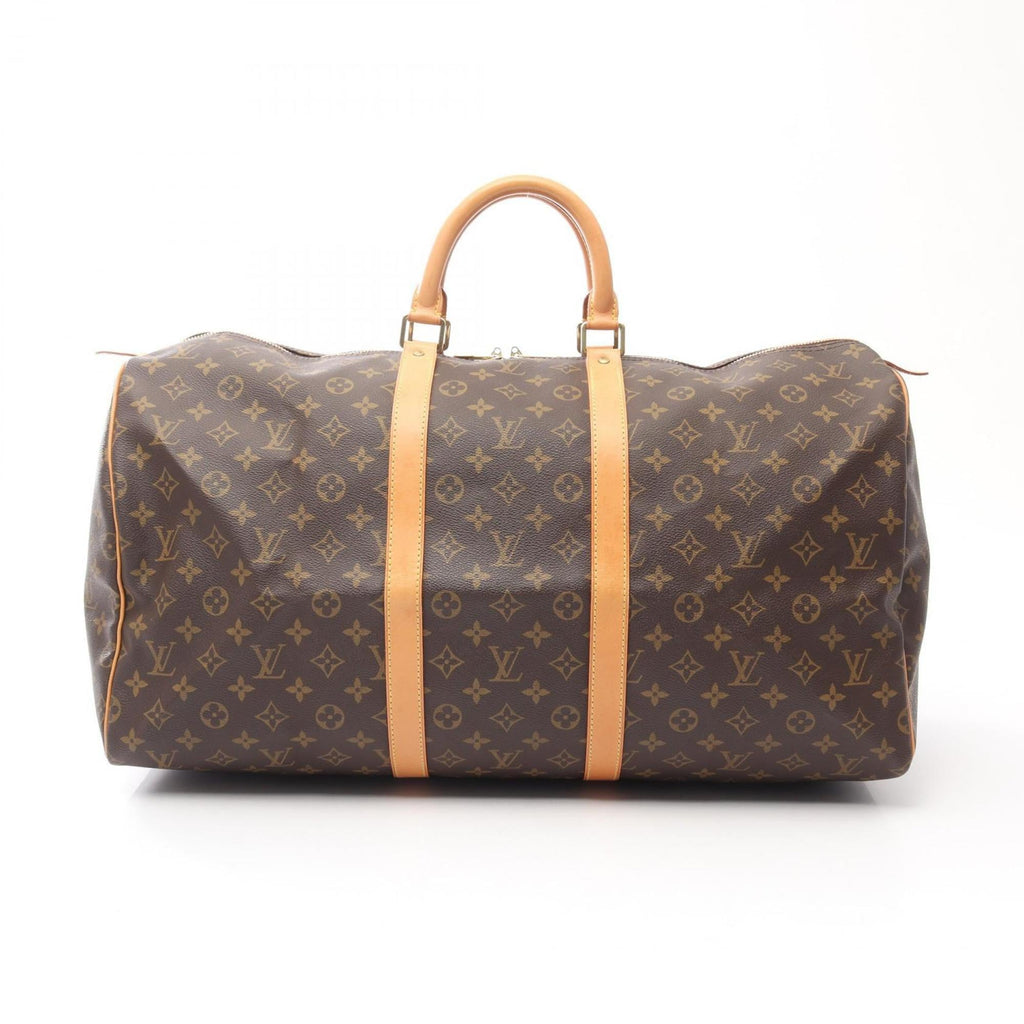 Louis Vuitton Brown Coated Canvas Leather Boston Bag Handbag