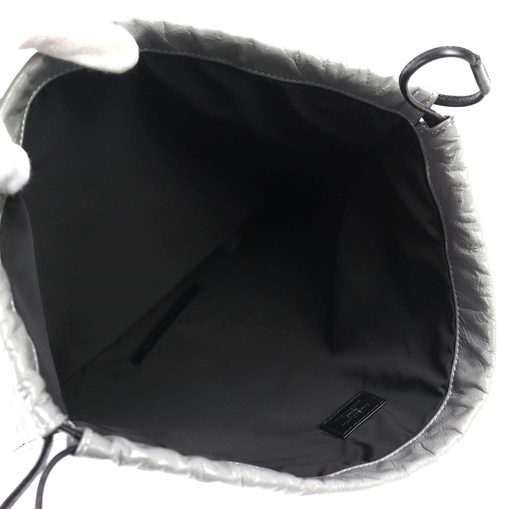Balenciaga Gray Leather Polyamide Pouch