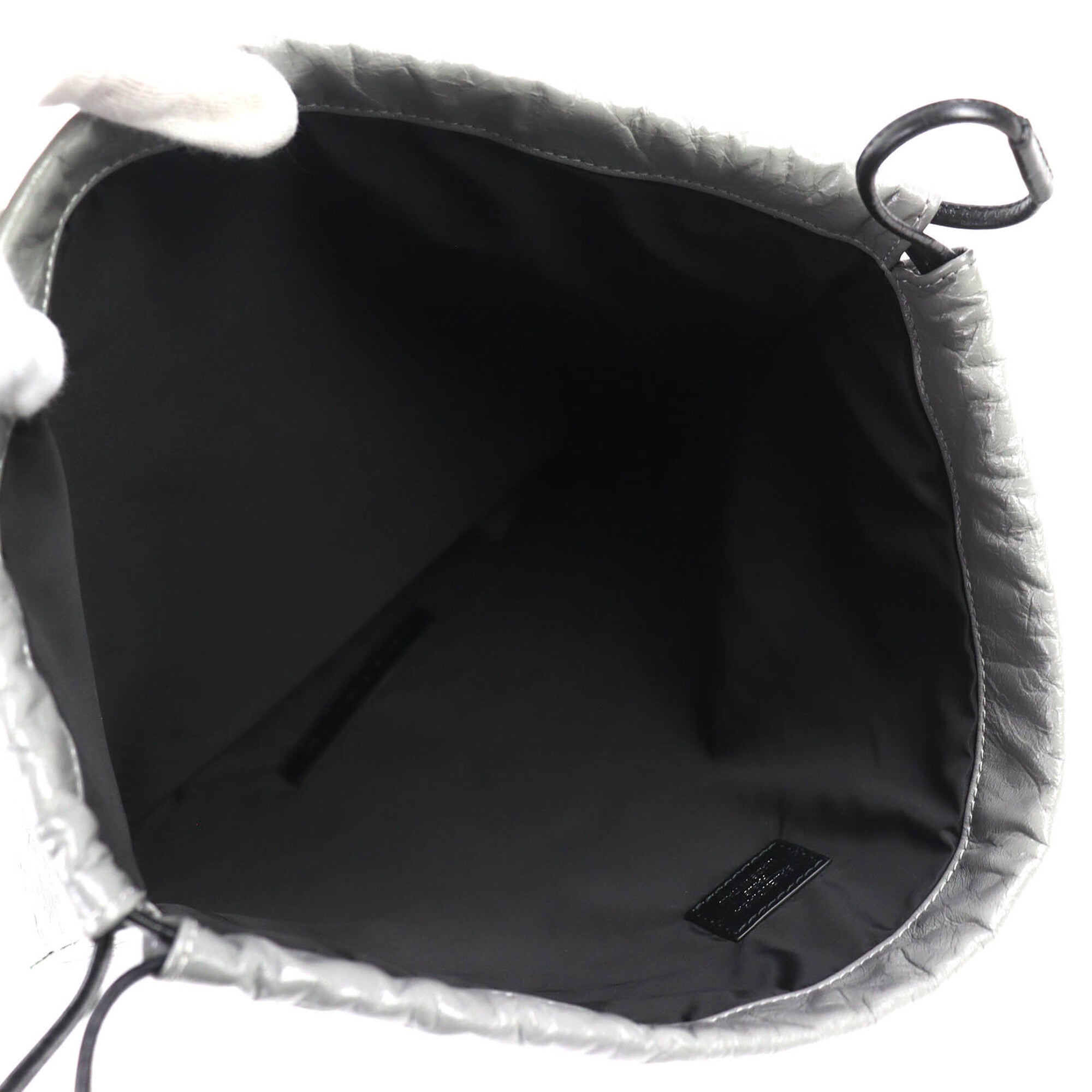 Balenciaga Gray Leather Polyamide Pouch