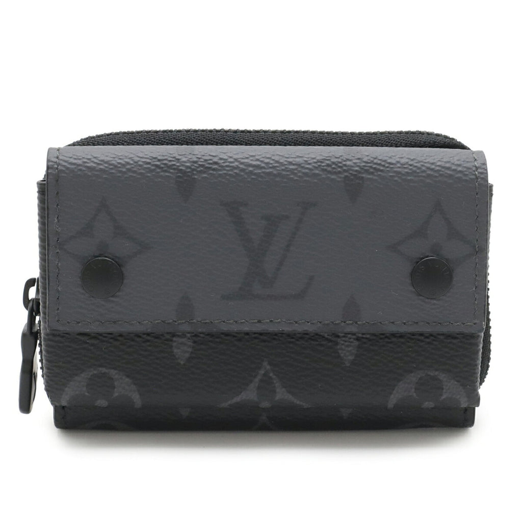 Louis Vuitton Black Gray Monogram Eclipse Monogram Monogram Eclipse Coin Purse/Coin Case