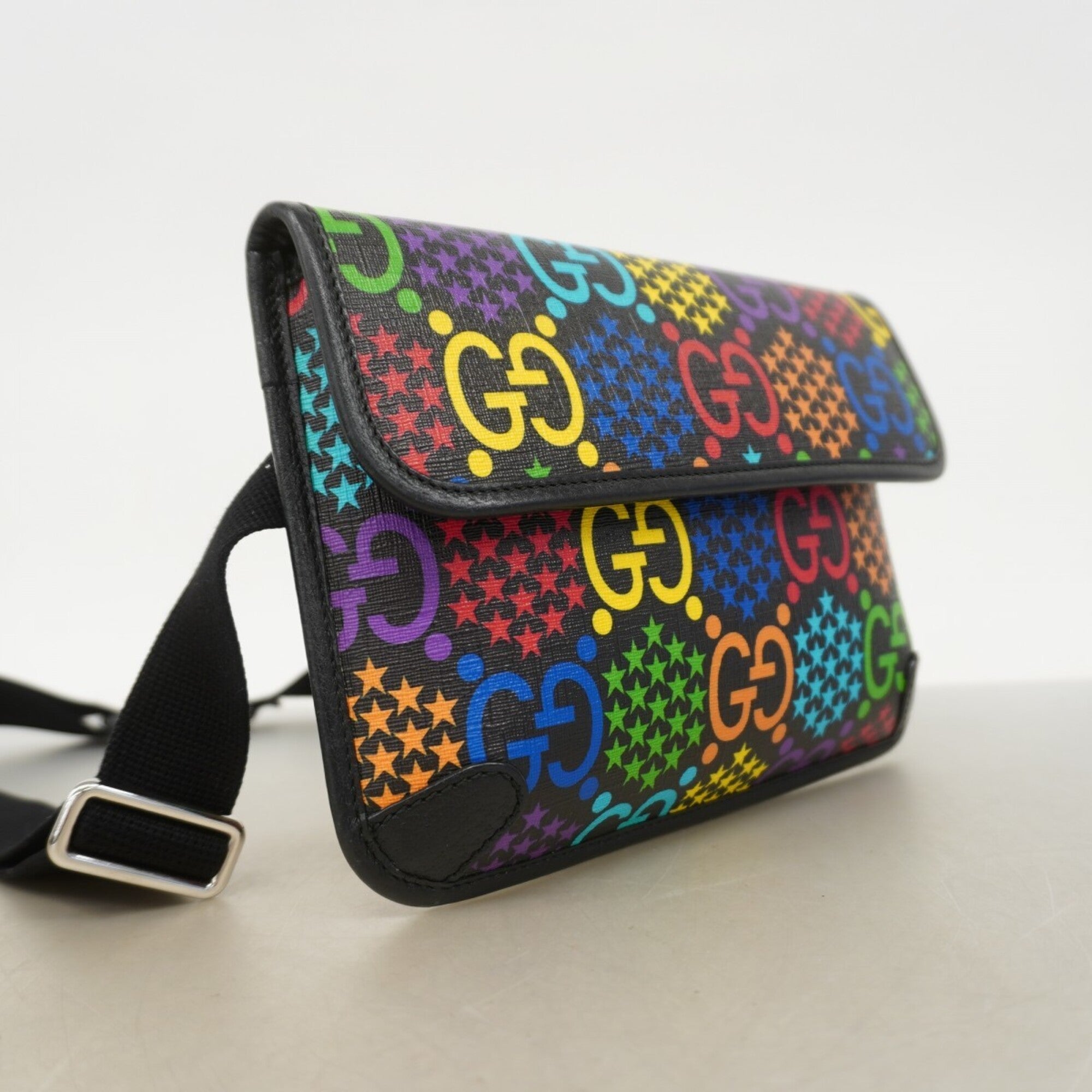 Gucci Black Multi-Color Pvc Fanny Pack (Pre-Owned)