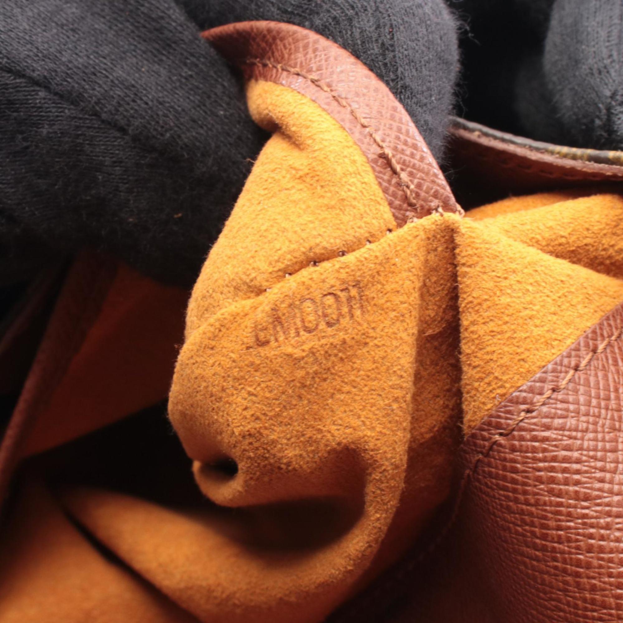 Louis Vuitton Brown Coated Canvas Leather Handbag Shoulder Bag