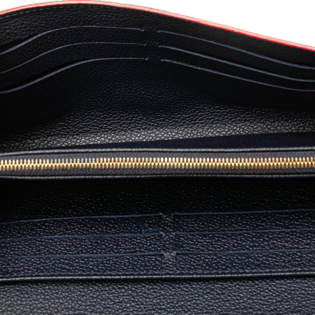 Louis Vuitton Monogram Empreinte Marine Rouge Navy Leather Long Wallet