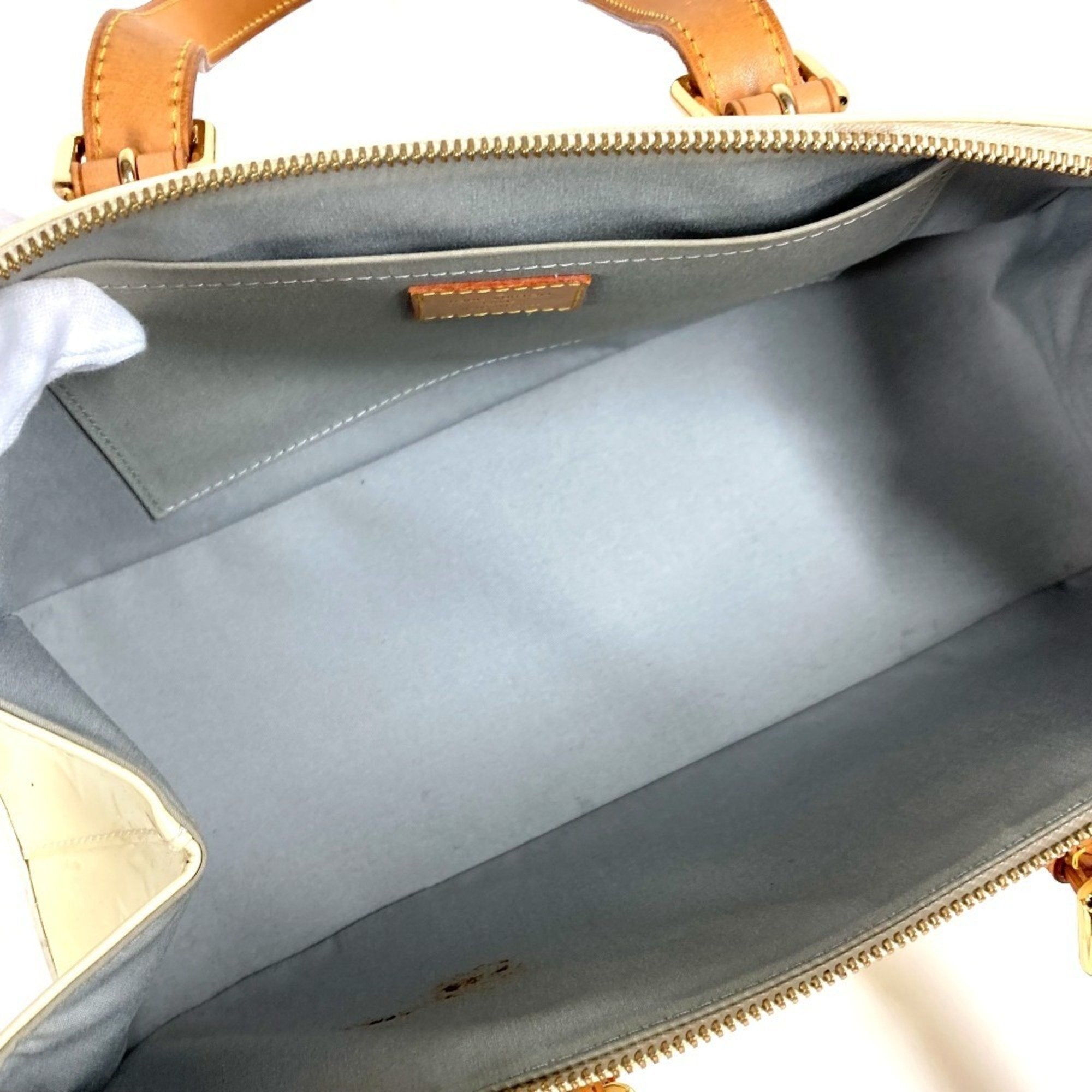 Louis Vuitton Pearl White Monogram Vernis Handbag Shoulder Bag Tote Bag