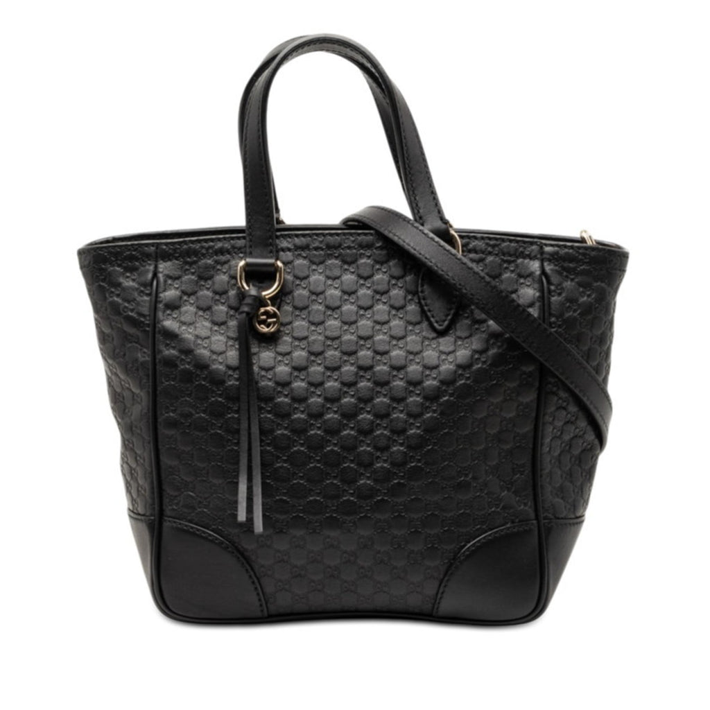 Gucci Black Leather Handbag Shoulder Bag (Pre-Owned)