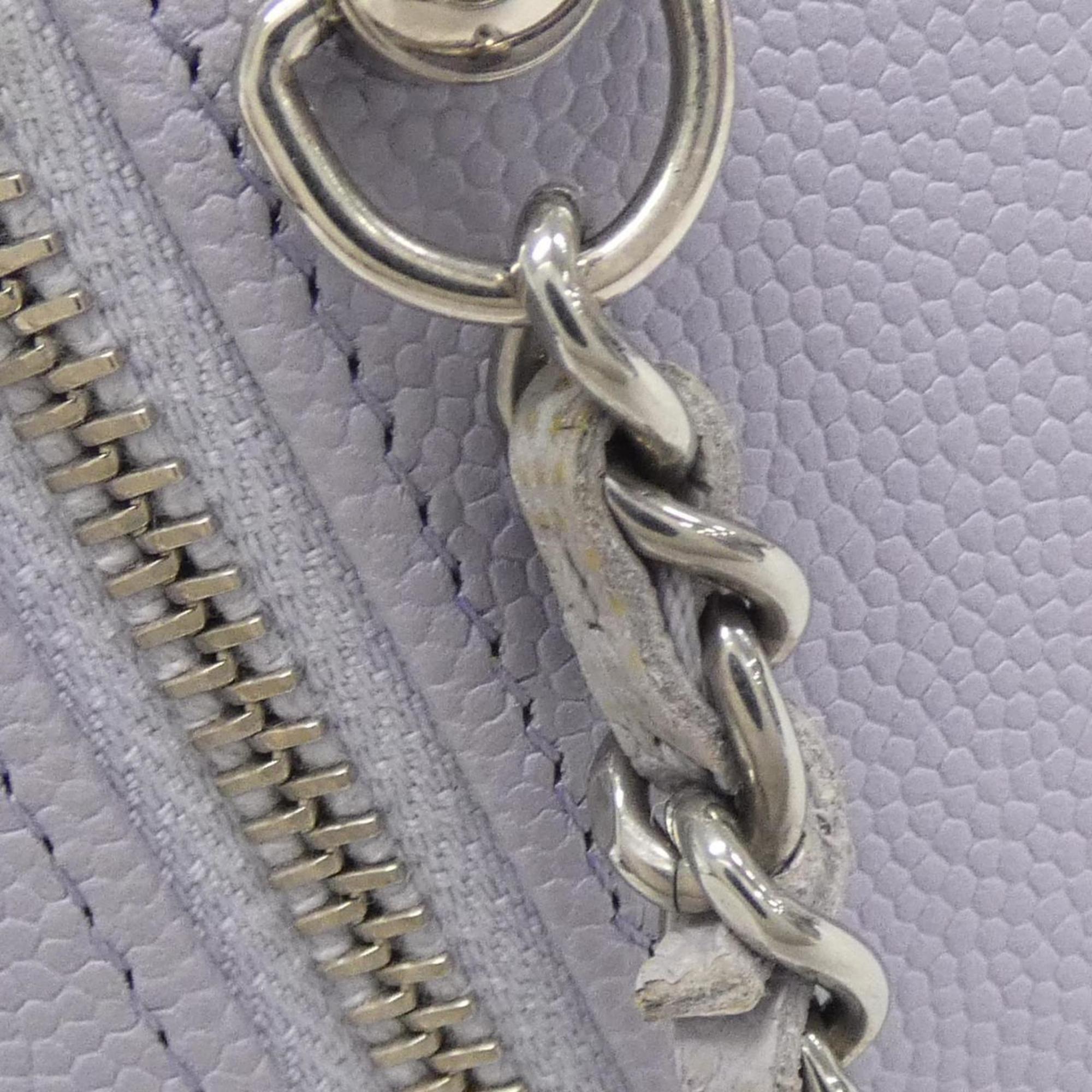 Chanel Light Purple Grained Calfskin Shoulder Bag