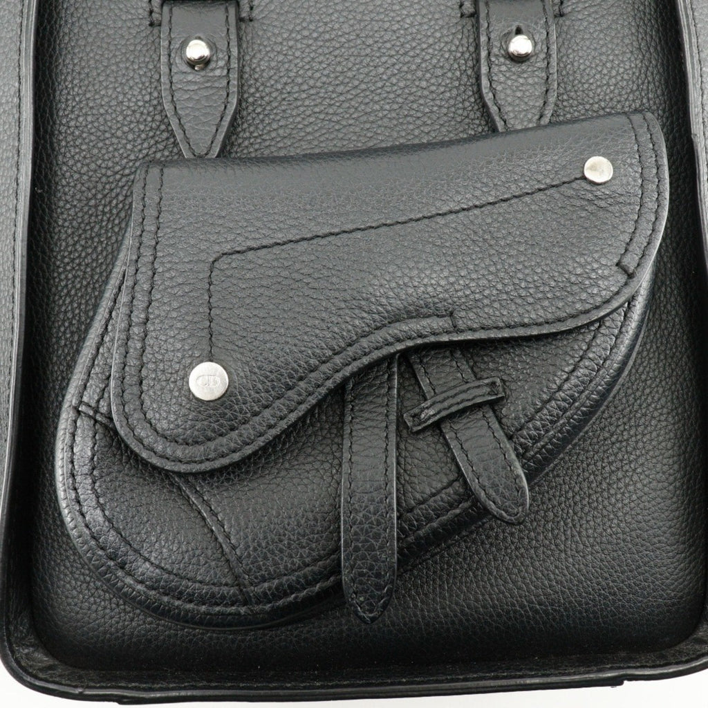 Christian Dior Black Leather Handbag Shoulder Bag Tote Bag (Pre-Owned)