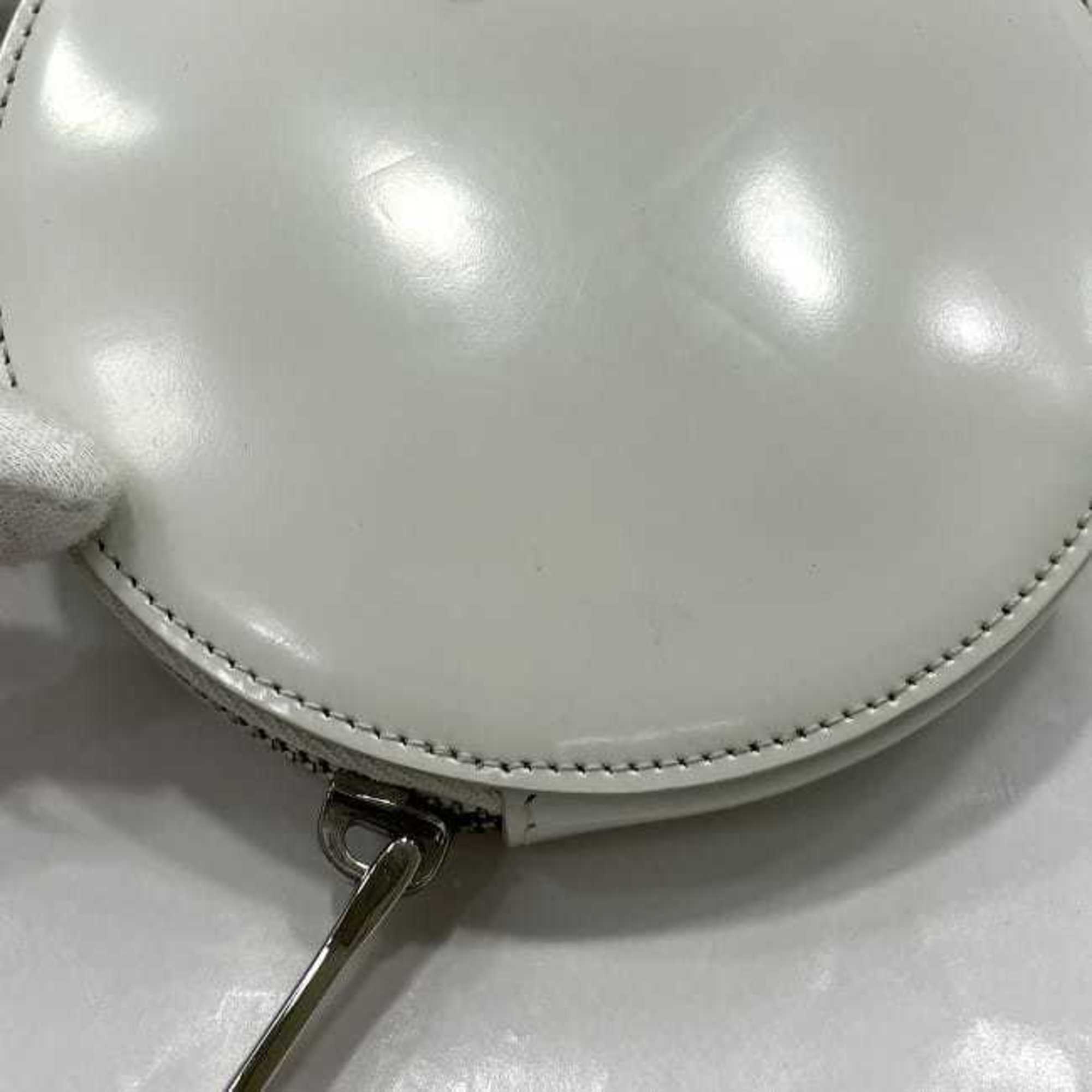 Prada White Leather Pochette Shoulder Bag