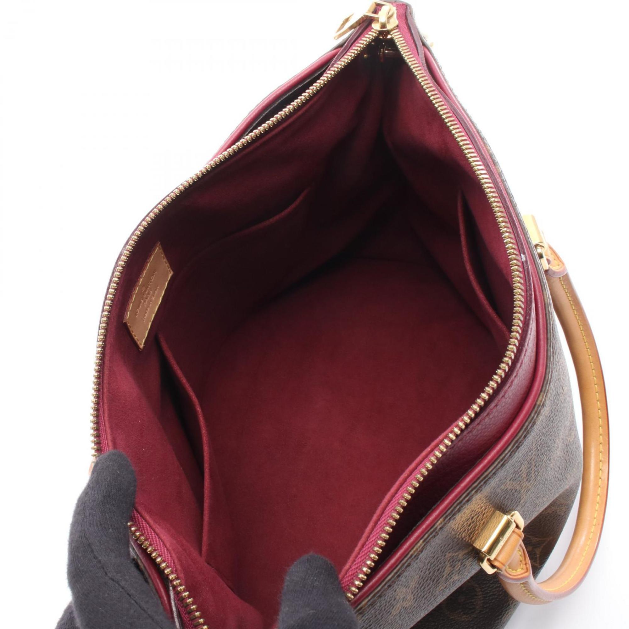 Louis Vuitton Aurore Bordeaux Brown Coated Canvas Leather Handbag