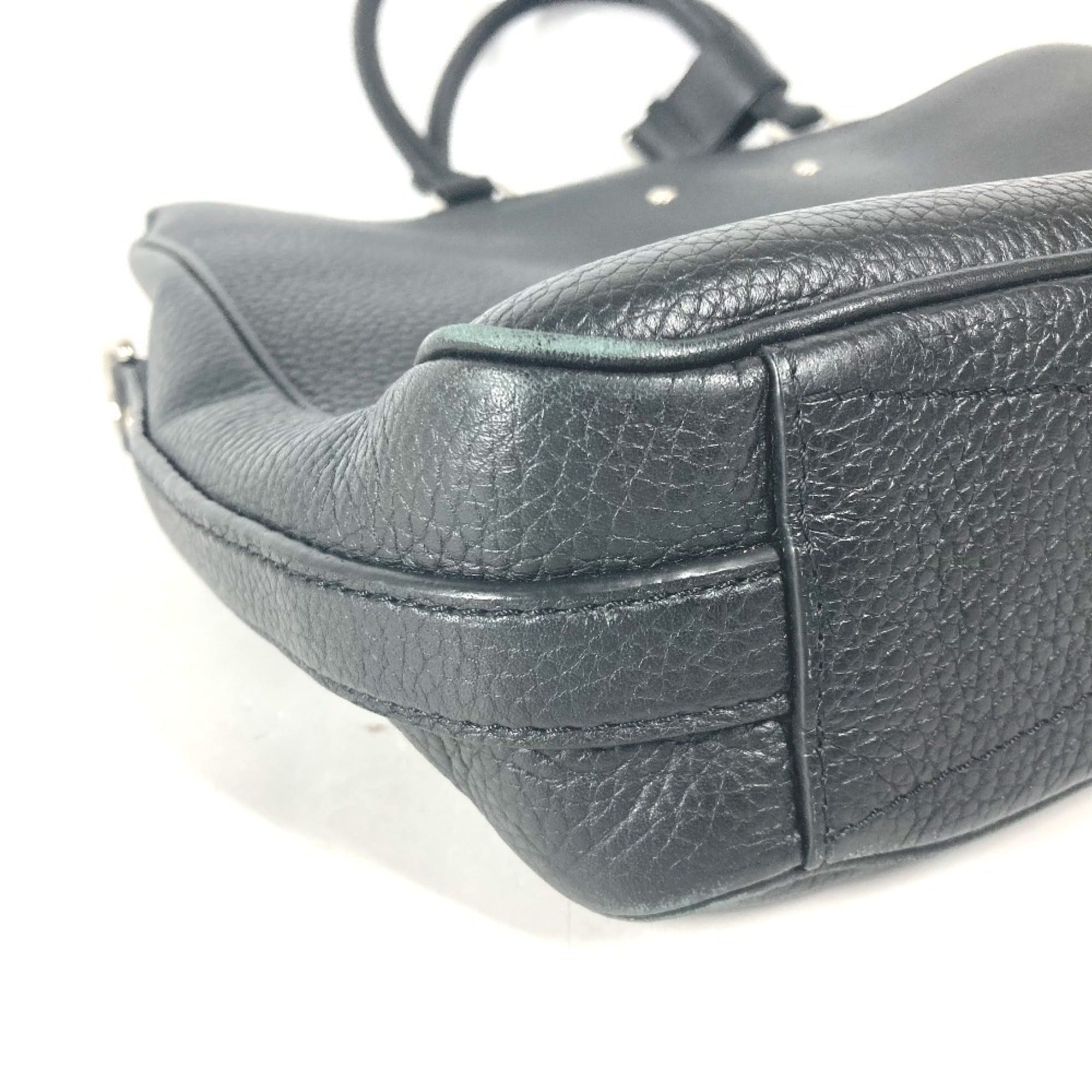 Louis Vuitton Black Leather Briefcase Handbag Tote Bag