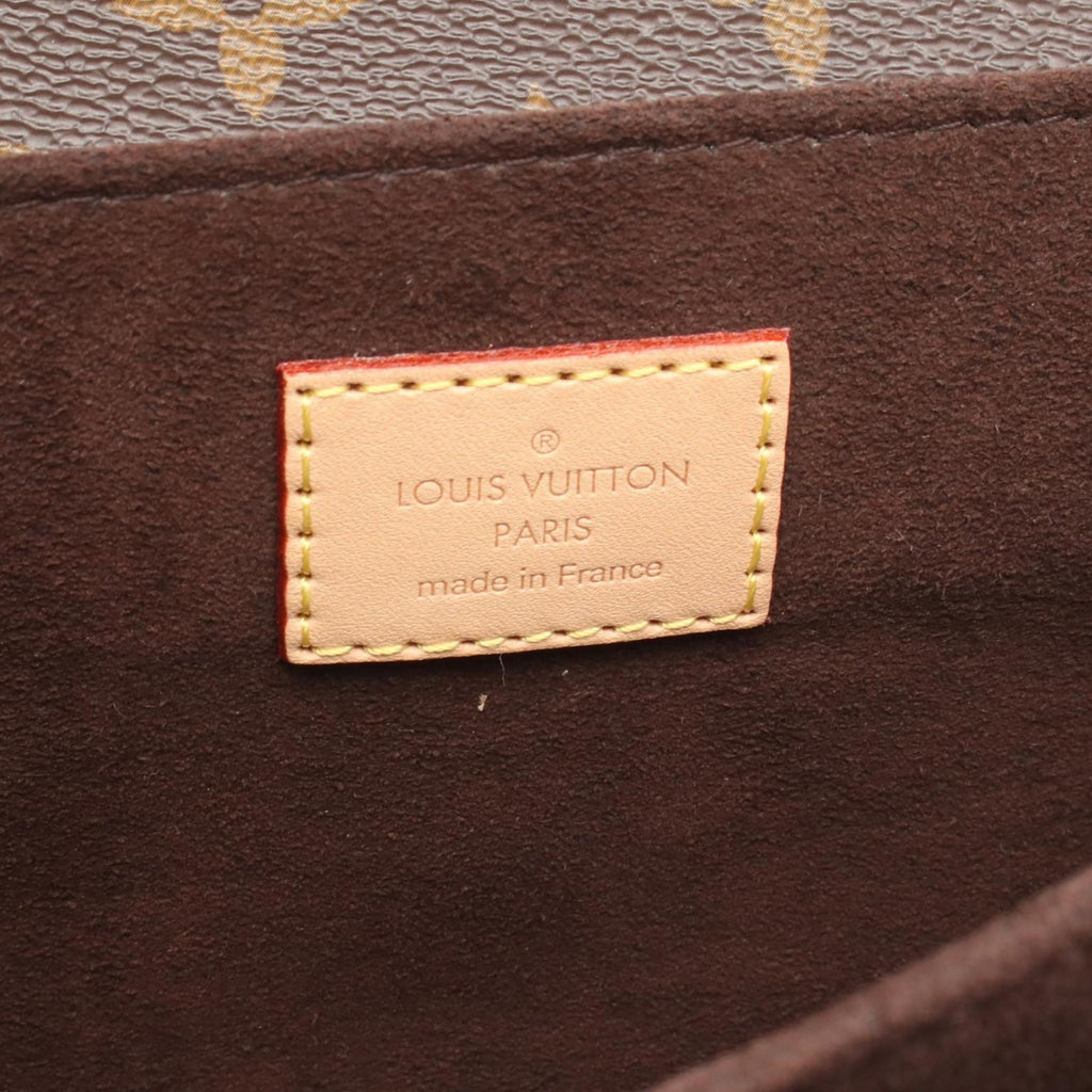 Louis Vuitton Brown Coated Canvas Leather Handbag Pochette