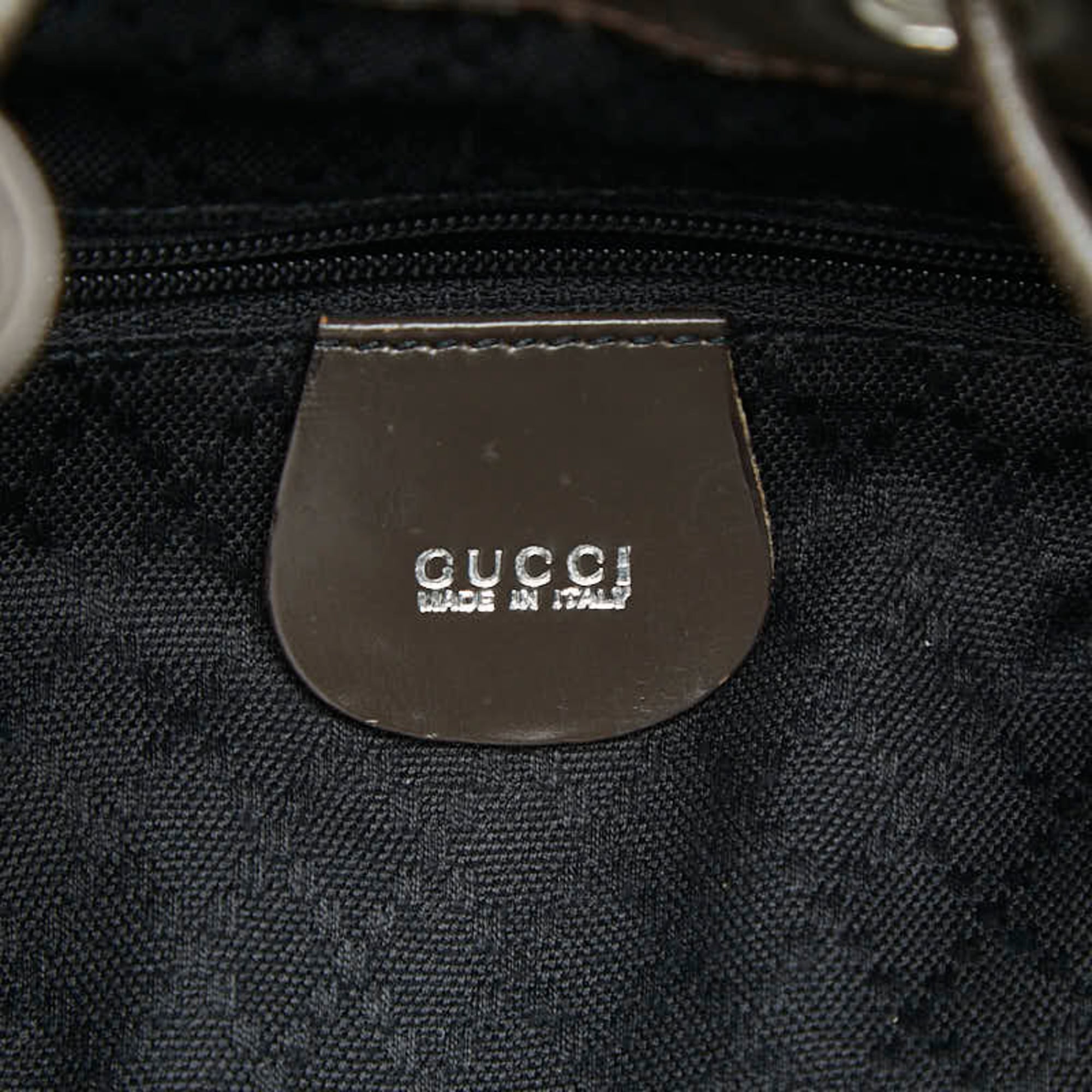 Gucci Brown Nylon Leather Shoulder Bag Sling Bag (Pre-Owned)