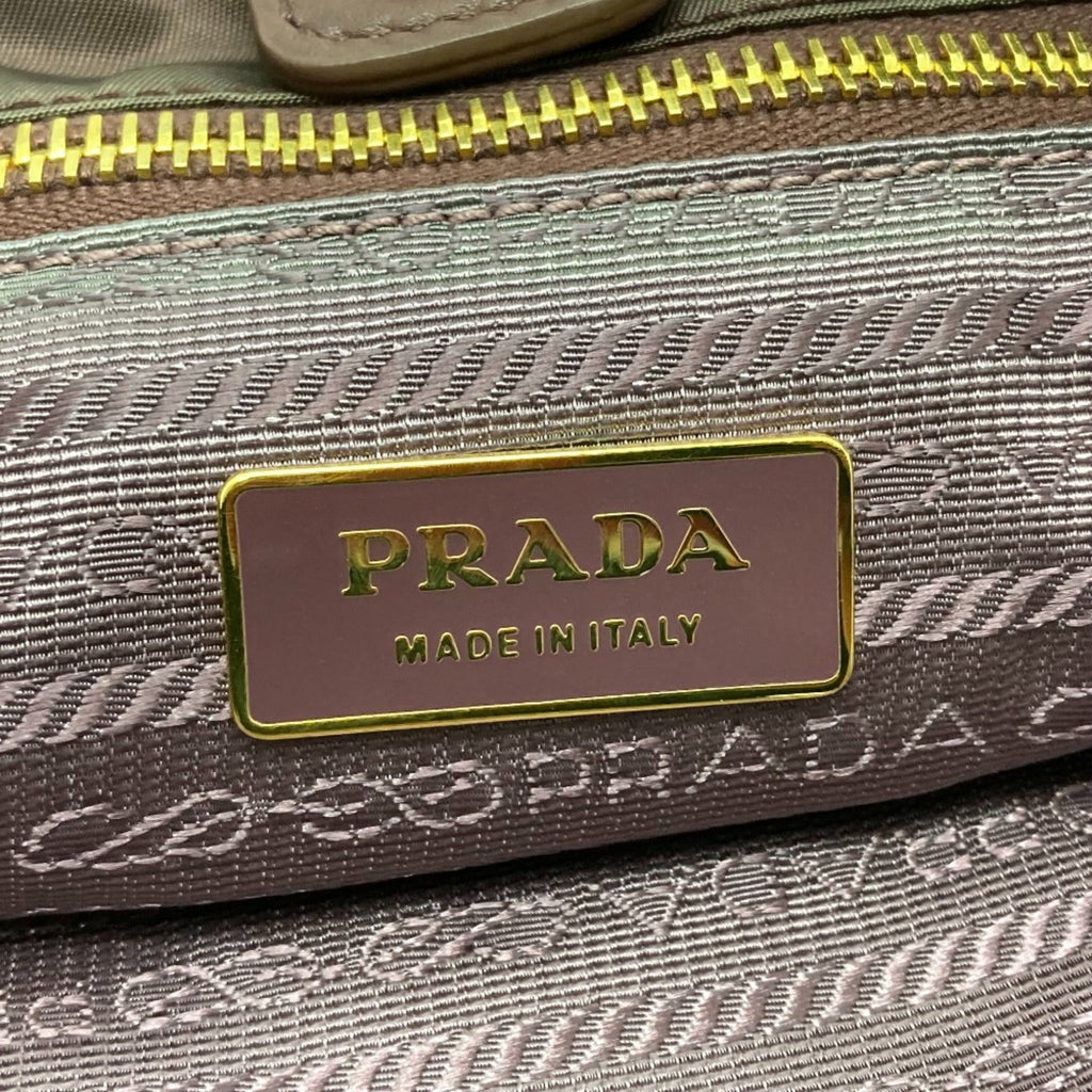 Prada Purple Leather Tote Bag