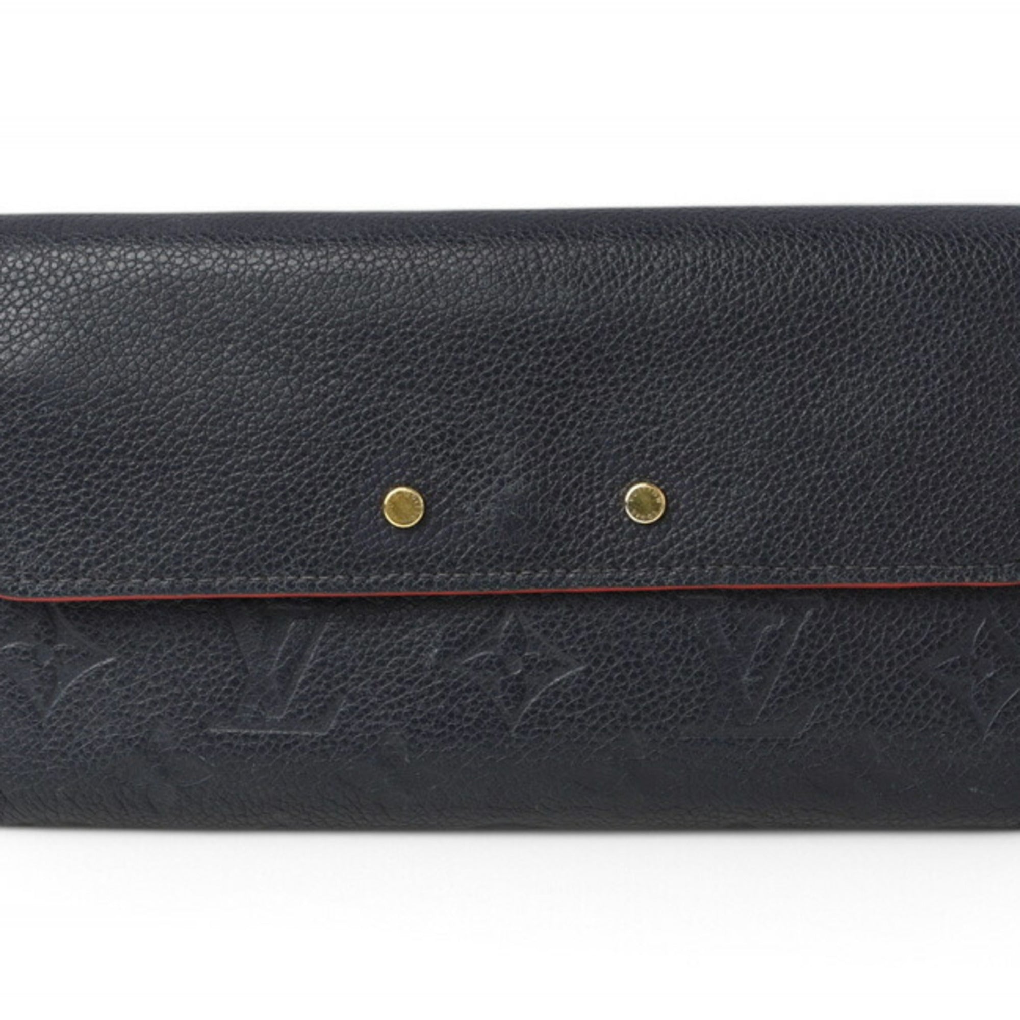 Louis Vuitton Marine Rouge Monogram Monogram Empreinte Long Wallet (Tri-Fold)