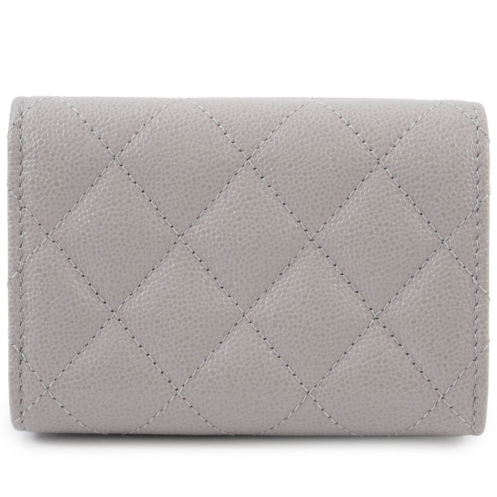 Chanel Grayish Leather Wallet (Tri-Fold)
