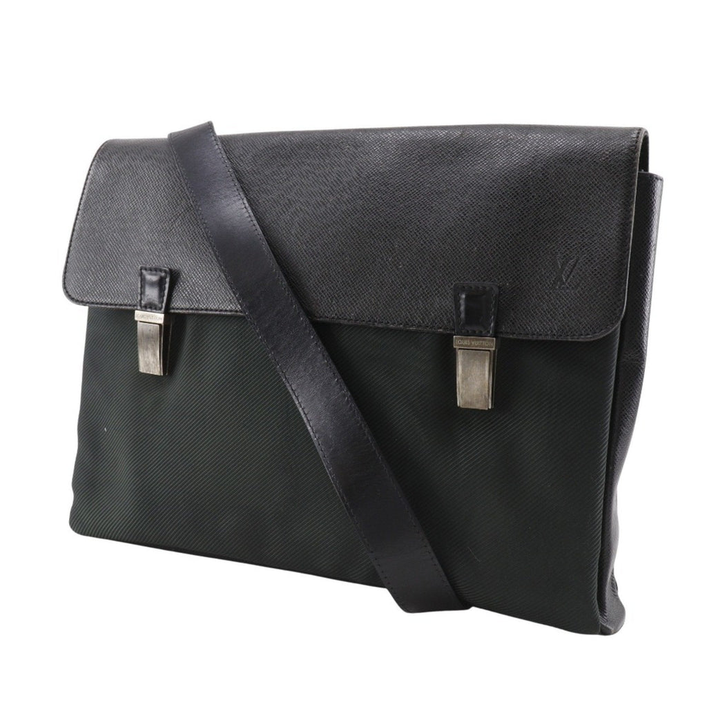 Louis Vuitton Black Noir Taiga Leather Shoulder Bag