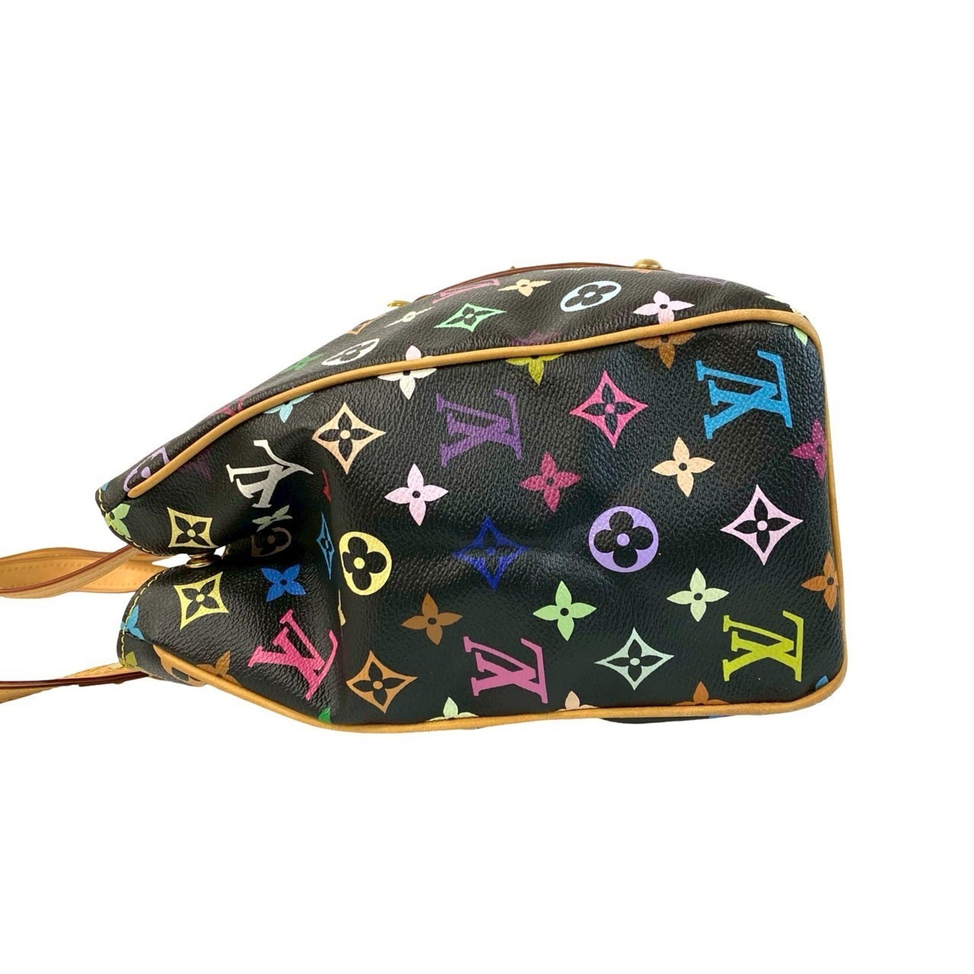Louis Vuitton Black Multi-Color Leather Pvc Shoulder Bag Tote Bag