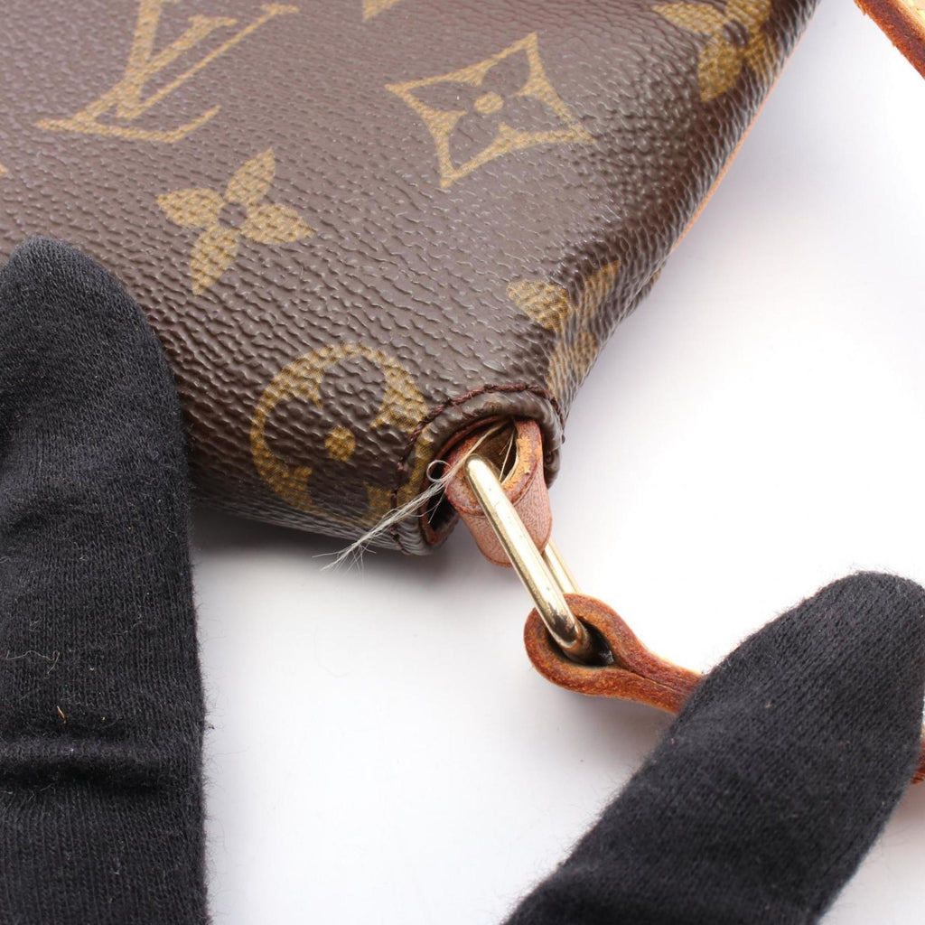 Louis Vuitton Brown Coated Canvas Leather Shoulder Bag