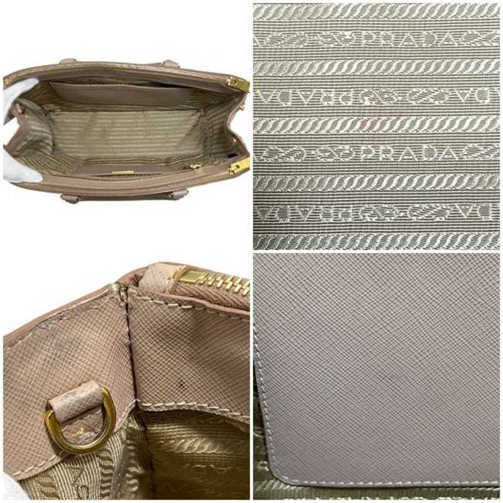 Prada Beige Saffiano Triangle Handbag Shoulder Bag