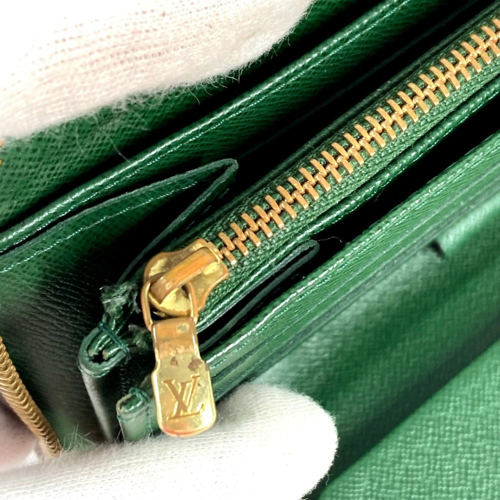 Louis Vuitton Brown Green Monogram Long Wallet
