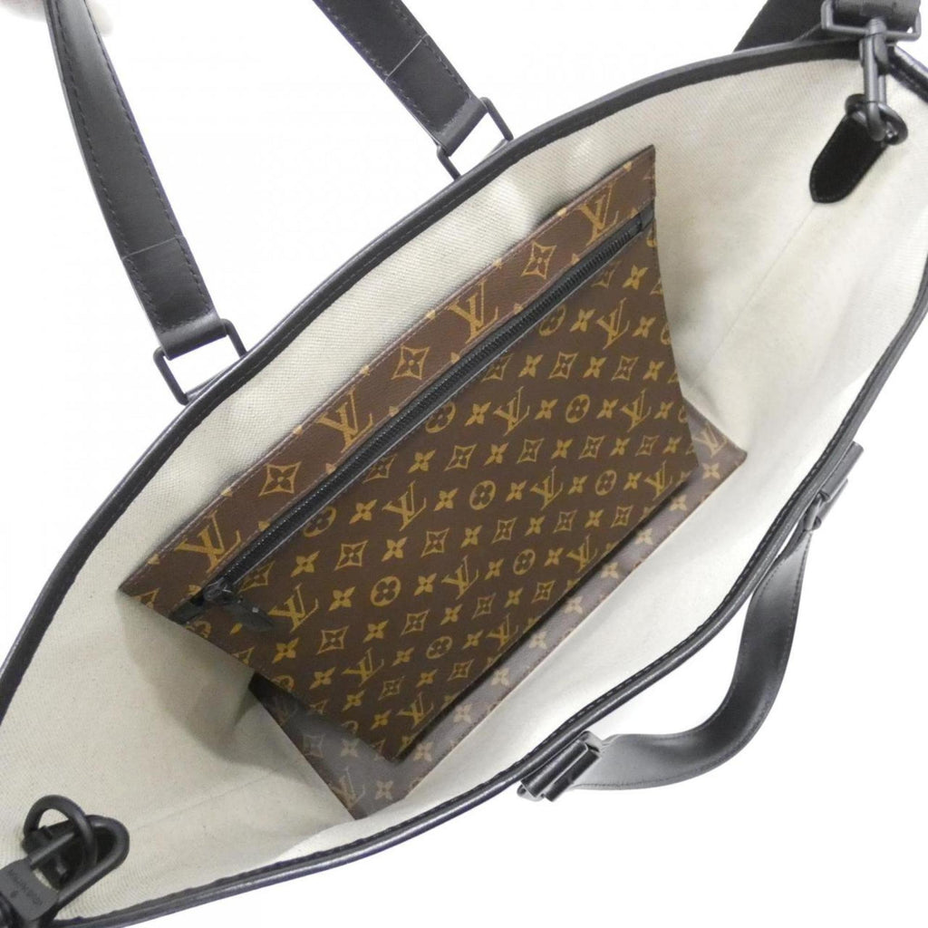 Louis Vuitton Monogram Macassar Black Brown Coated Canvas Tote Bag