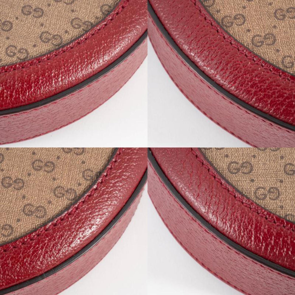 Gucci Beige Red Color Gg Supreme Leather Shoulder Bag (Pre-Owned)