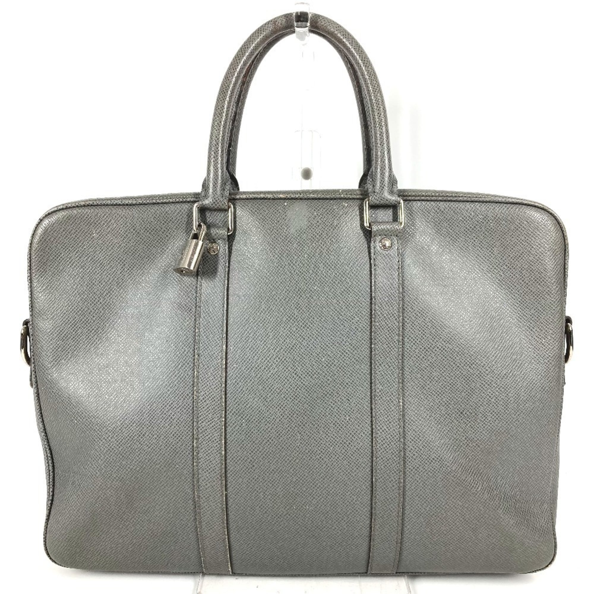 Louis Vuitton Galle Glacier Gray Taiga Leather Handbag Tote Bag
