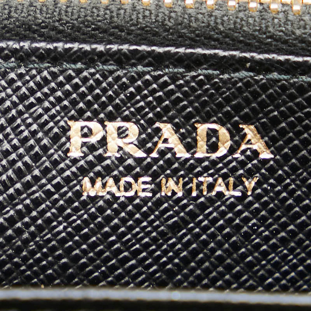 Prada Black Leather Long Wallet (Bi-Fold)