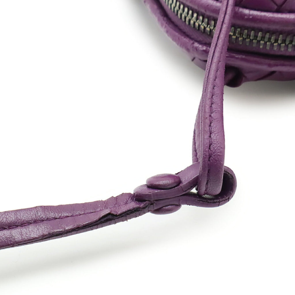Bottega Veneta Intrecciato Purple Leather Pochette Shoulder Bag
