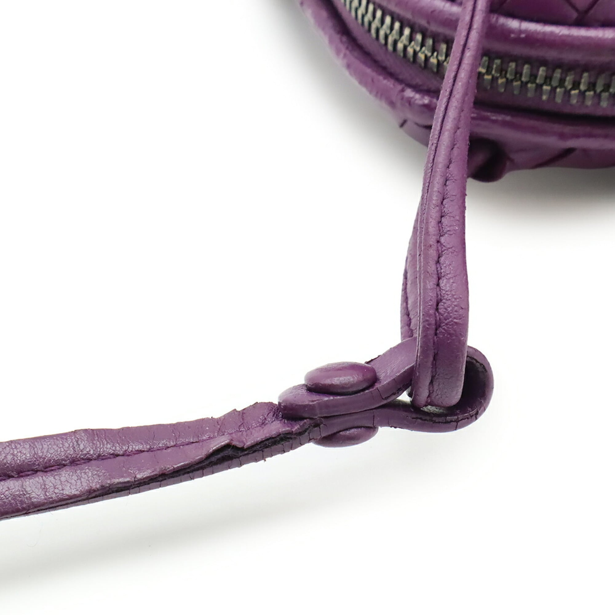 Bottega Veneta Intrecciato Purple Leather Pochette Shoulder Bag
