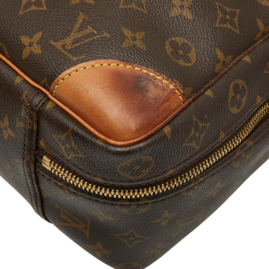 Louis Vuitton Brown Pvc Leather Boston Bag Briefcase