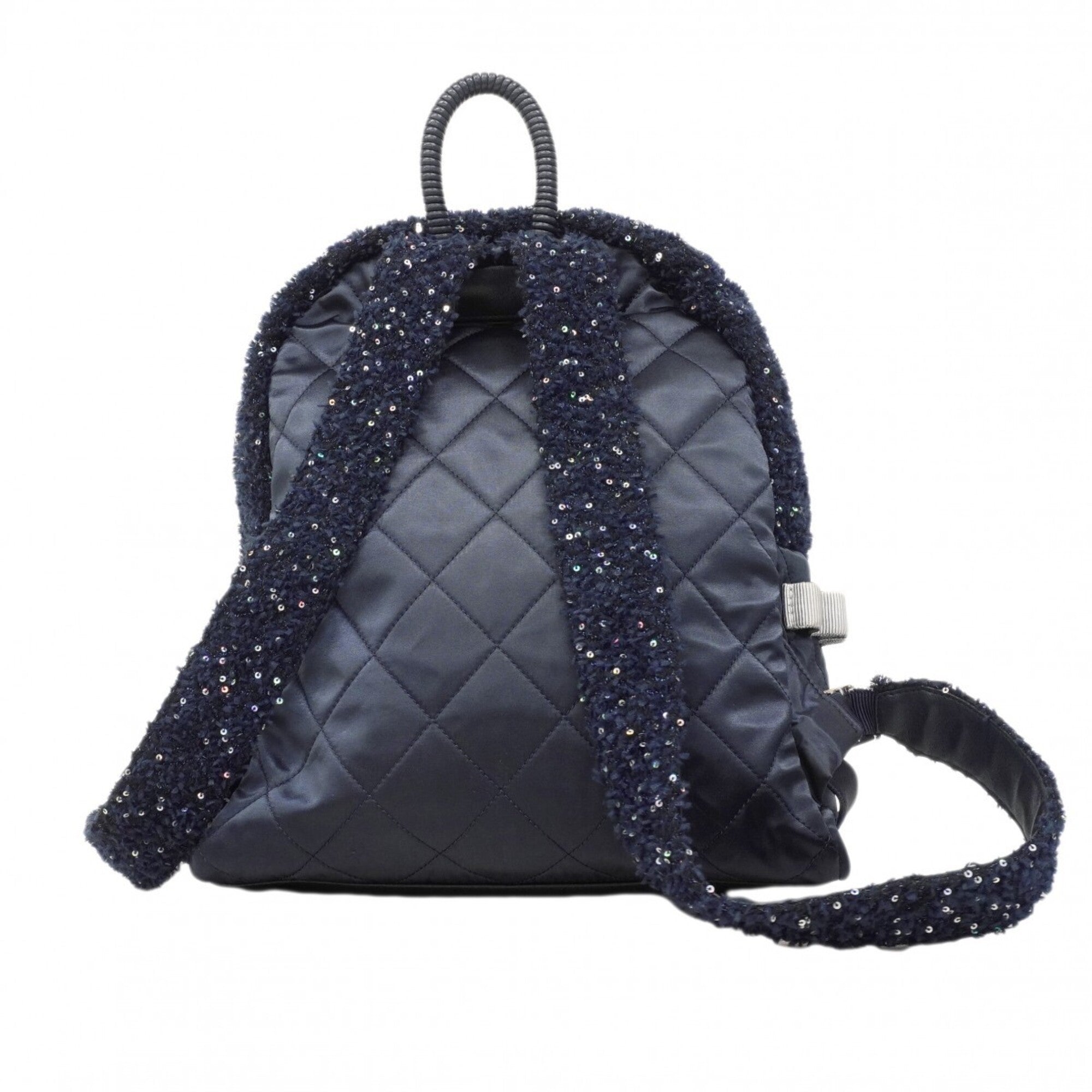 Chanel Navy Nylon Tweed Backpack
