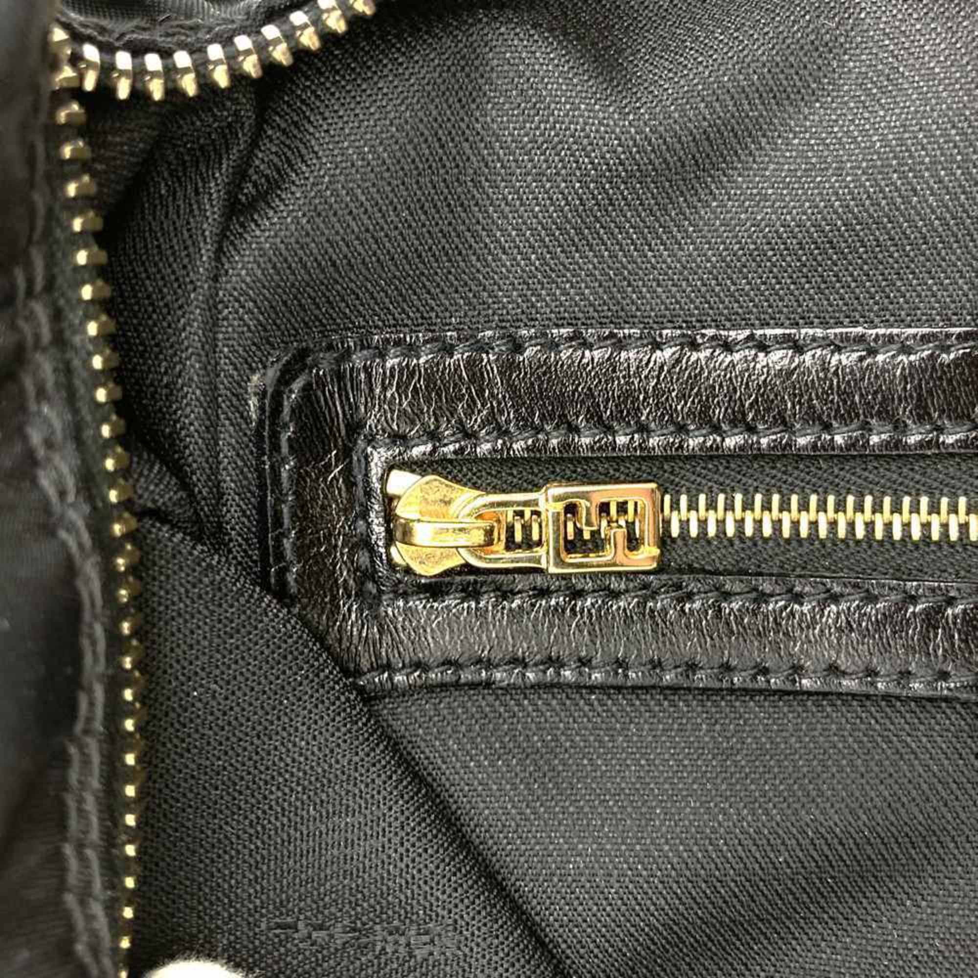 Fendi Black Nylon Leather Shoulder Bag