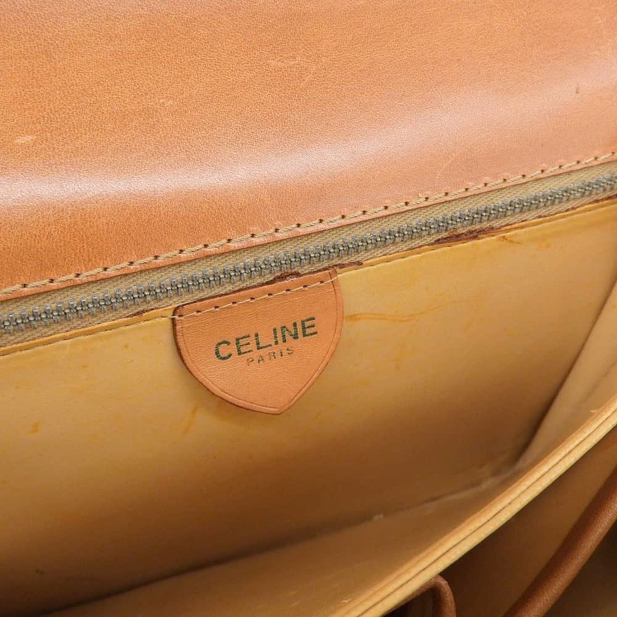 Celine Macadam Beige Coated Canvas Shoulder Bag