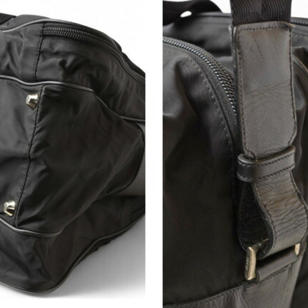 Prada Black Nero Nylon Boston Bag Shoulder Bag