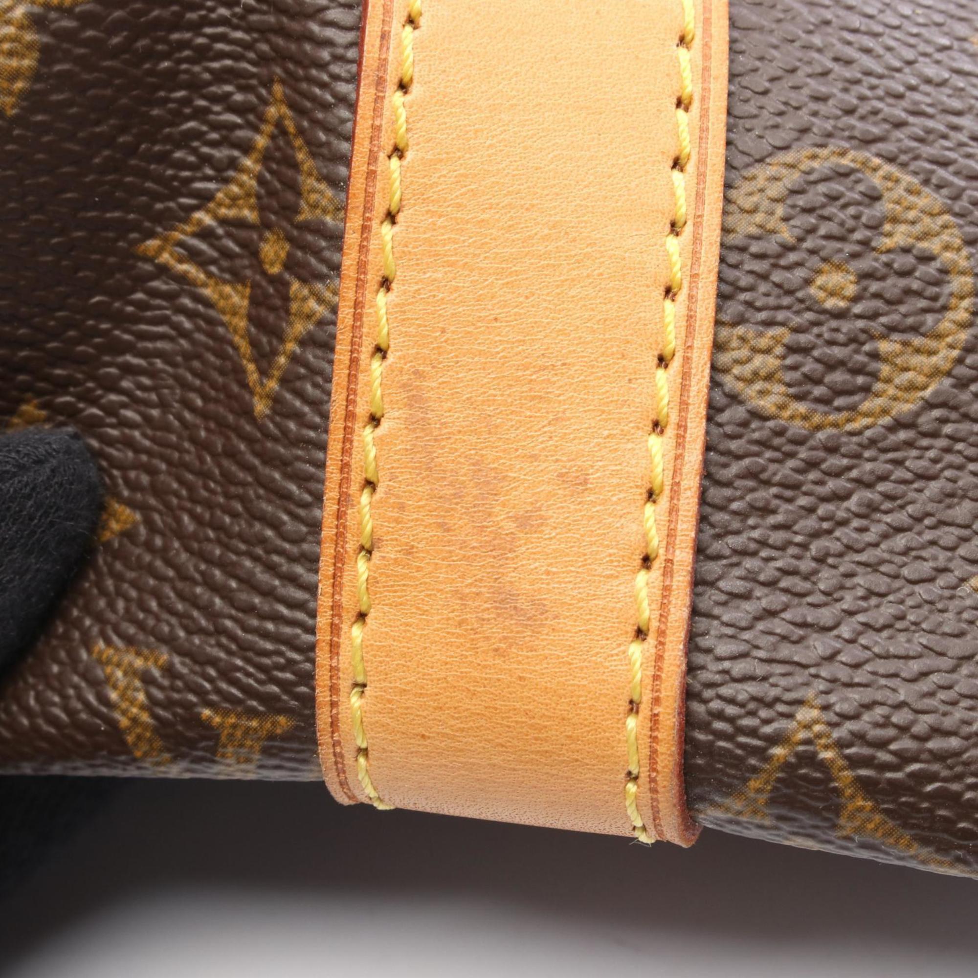 Louis Vuitton Brown Coated Canvas Leather Boston Bag
