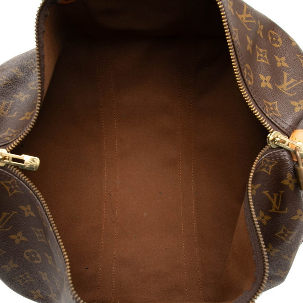 Louis Vuitton Brown Pvc Leather Boston Bag Handbag