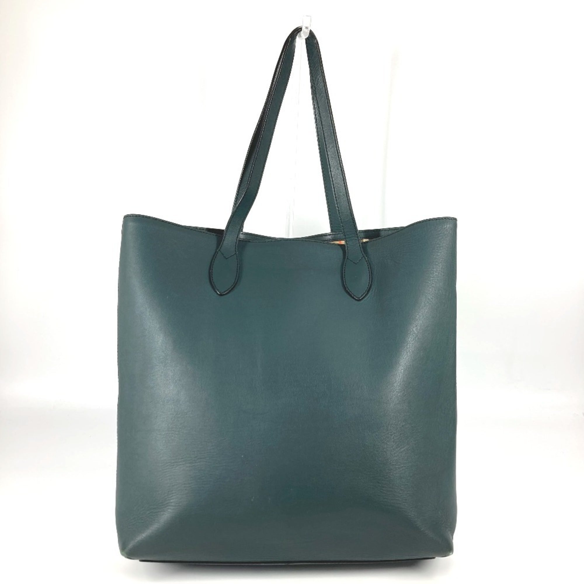 Burberry Blue Khaki Leather Shoulder Bag Tote Bag