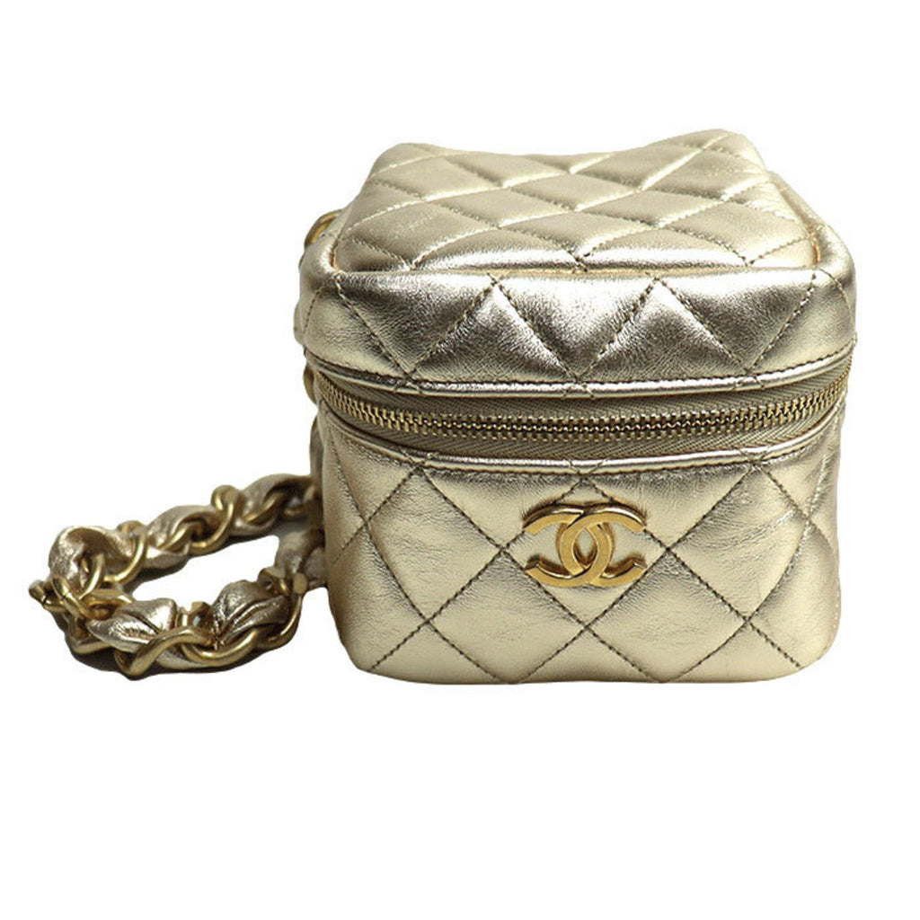 Chanel Matelasse Gold Leather Clutch Bag