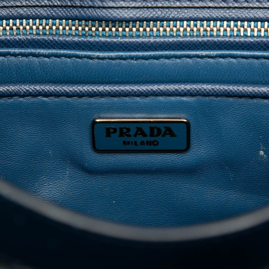 Prada Blue Leather Handbag Shoulder Bag