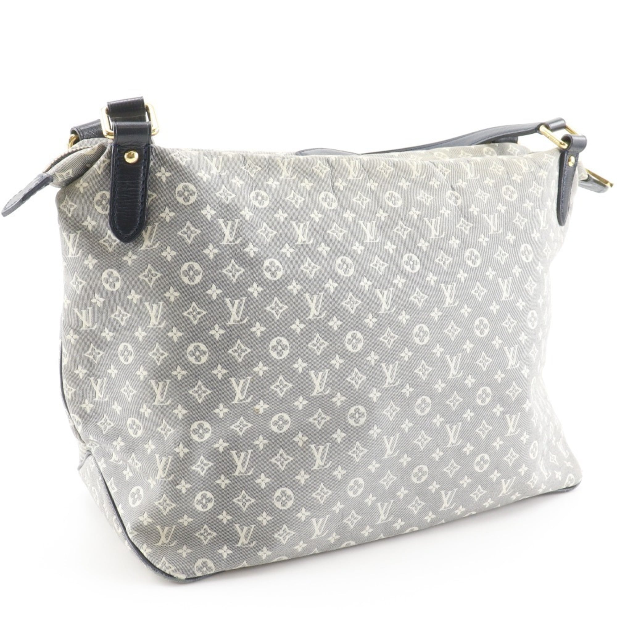 Louis Vuitton Gray Navy Canvas Shoulder Bag Tote Bag