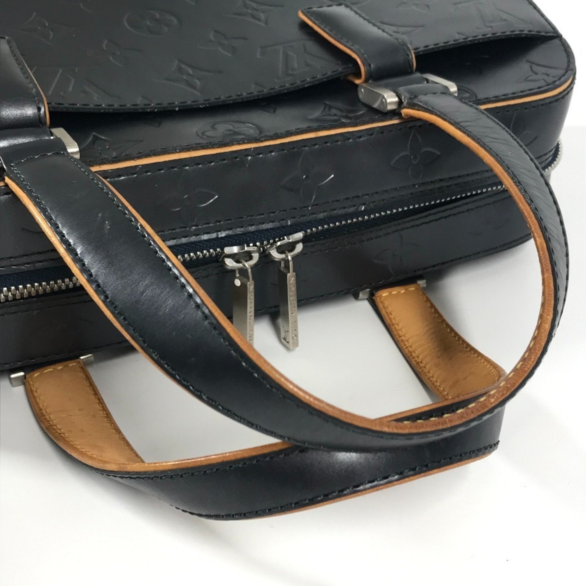 Louis Vuitton Navy Monogram Mat Boston Bag Handbag