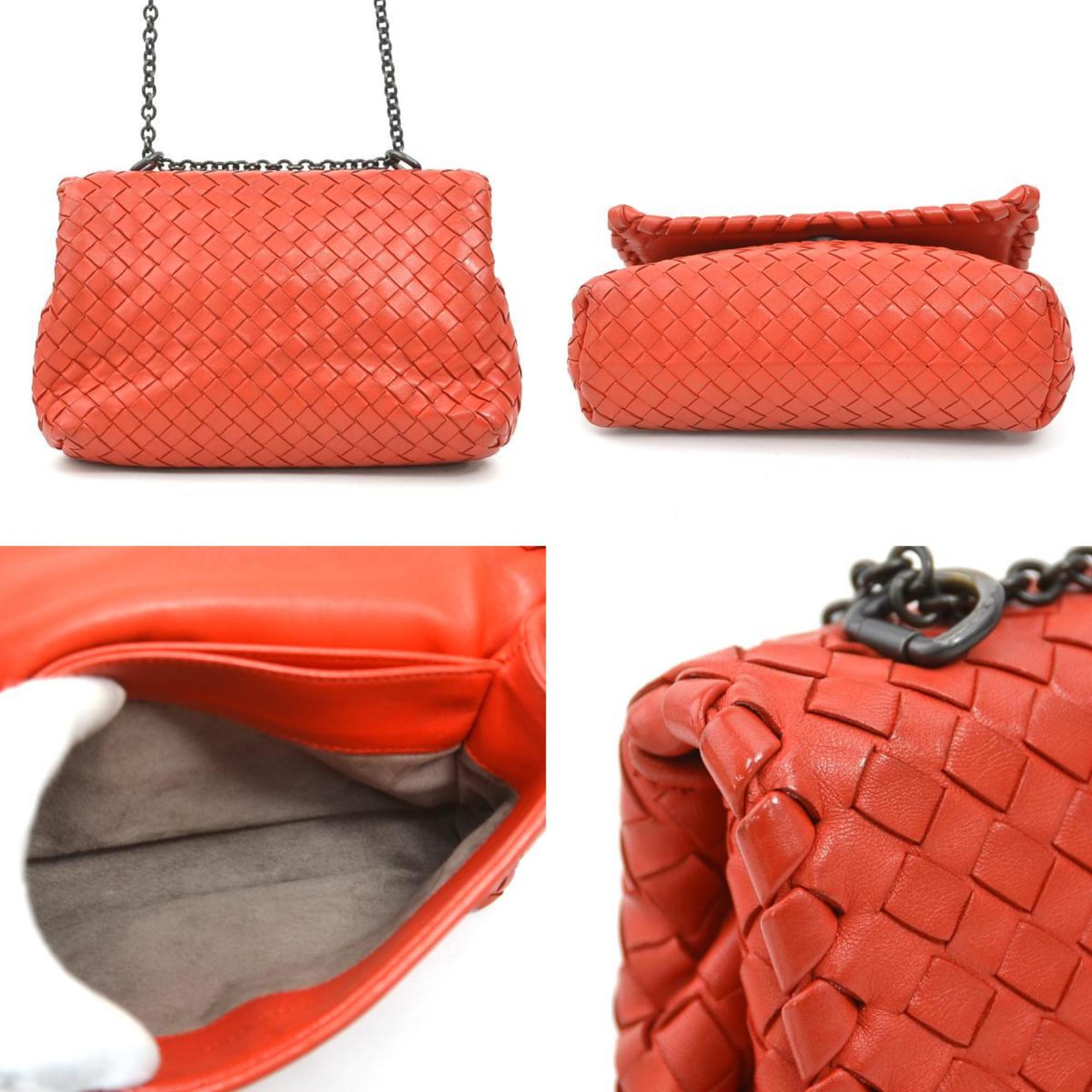 Bottega Veneta Red Color Intrecciato Shoulder Bag