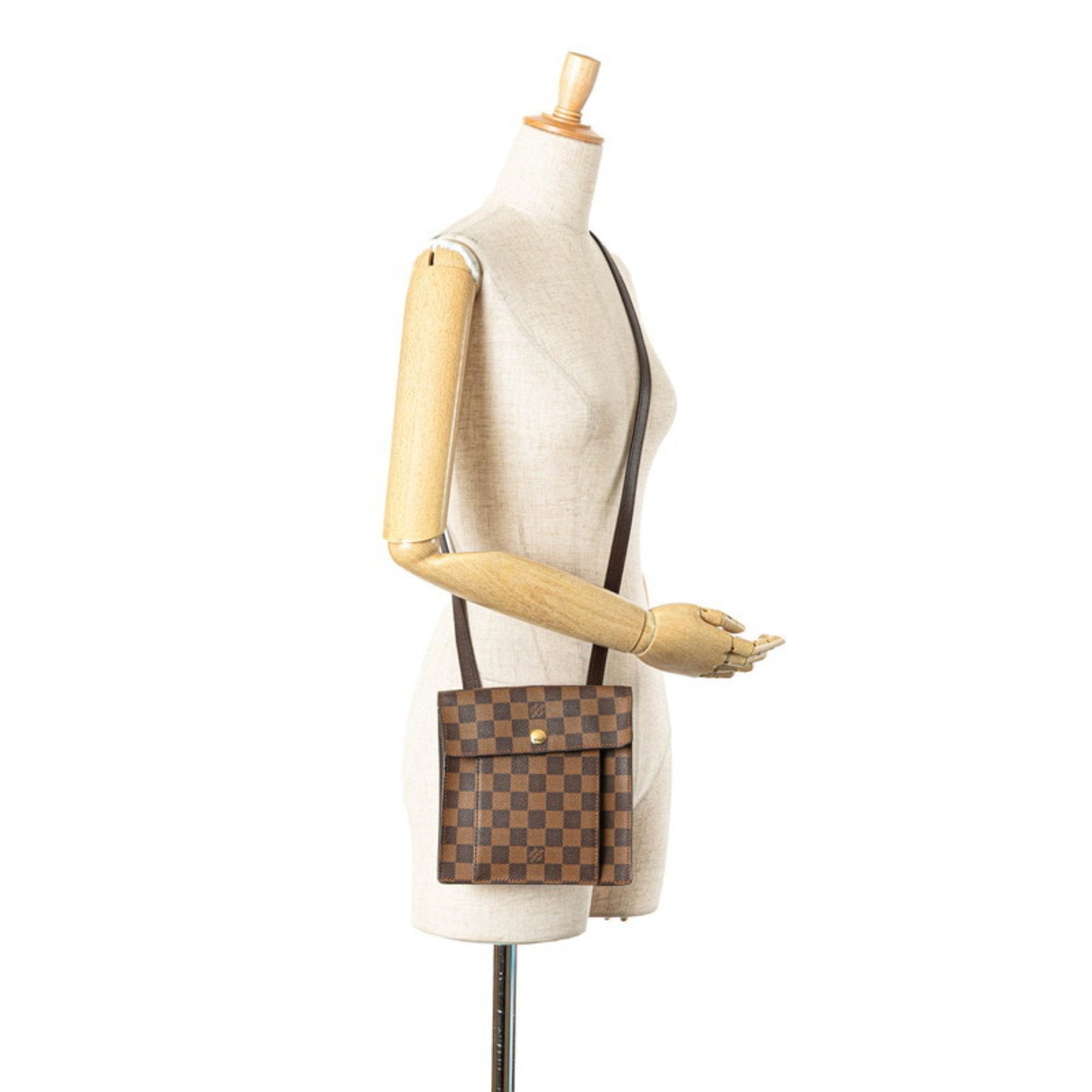 Louis Vuitton Brown Pvc Leather Pochette Shoulder Bag