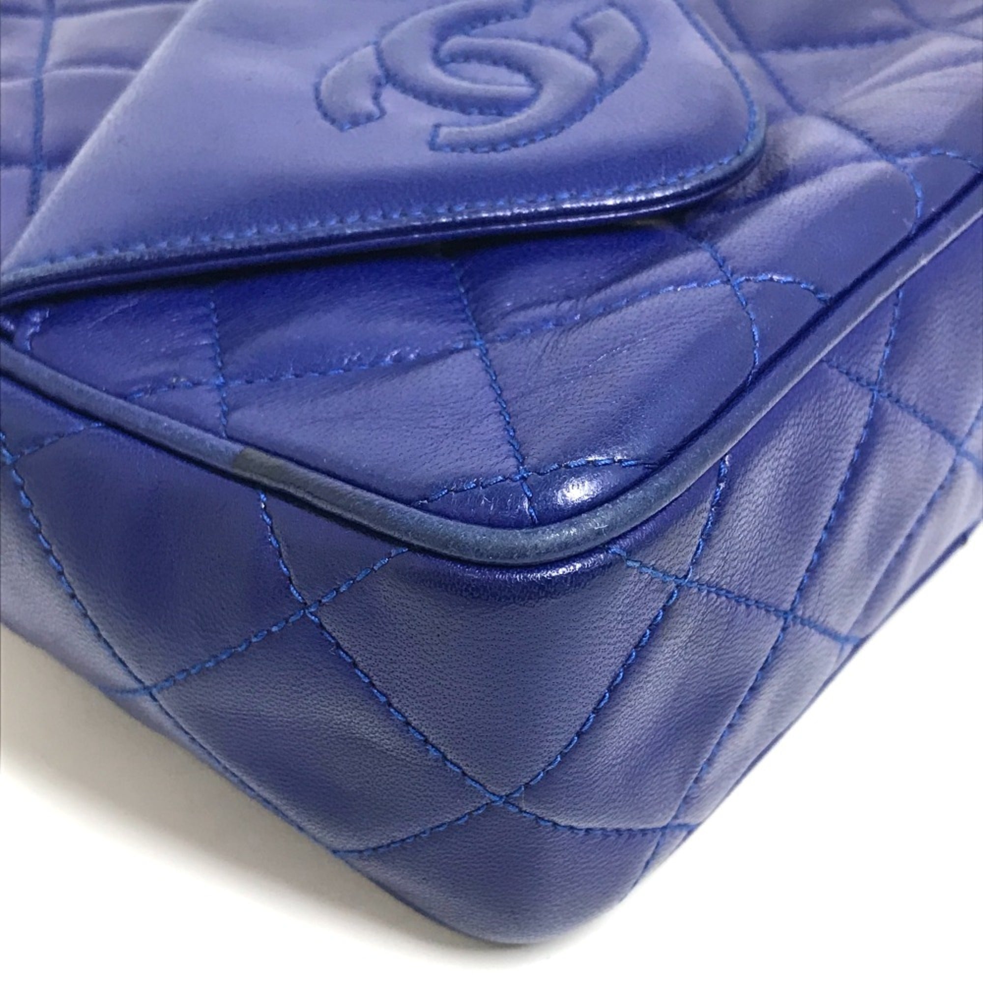 Chanel Blue Leather Shoulder Bag